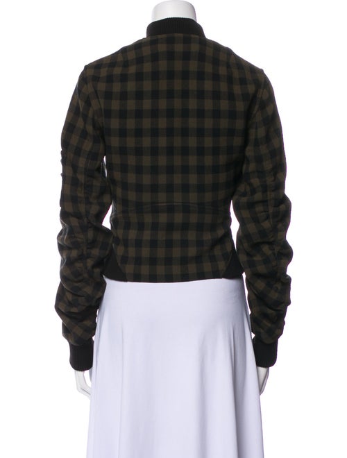 A.L.C. Virgin Wool Plaid Print Bomber Jacket