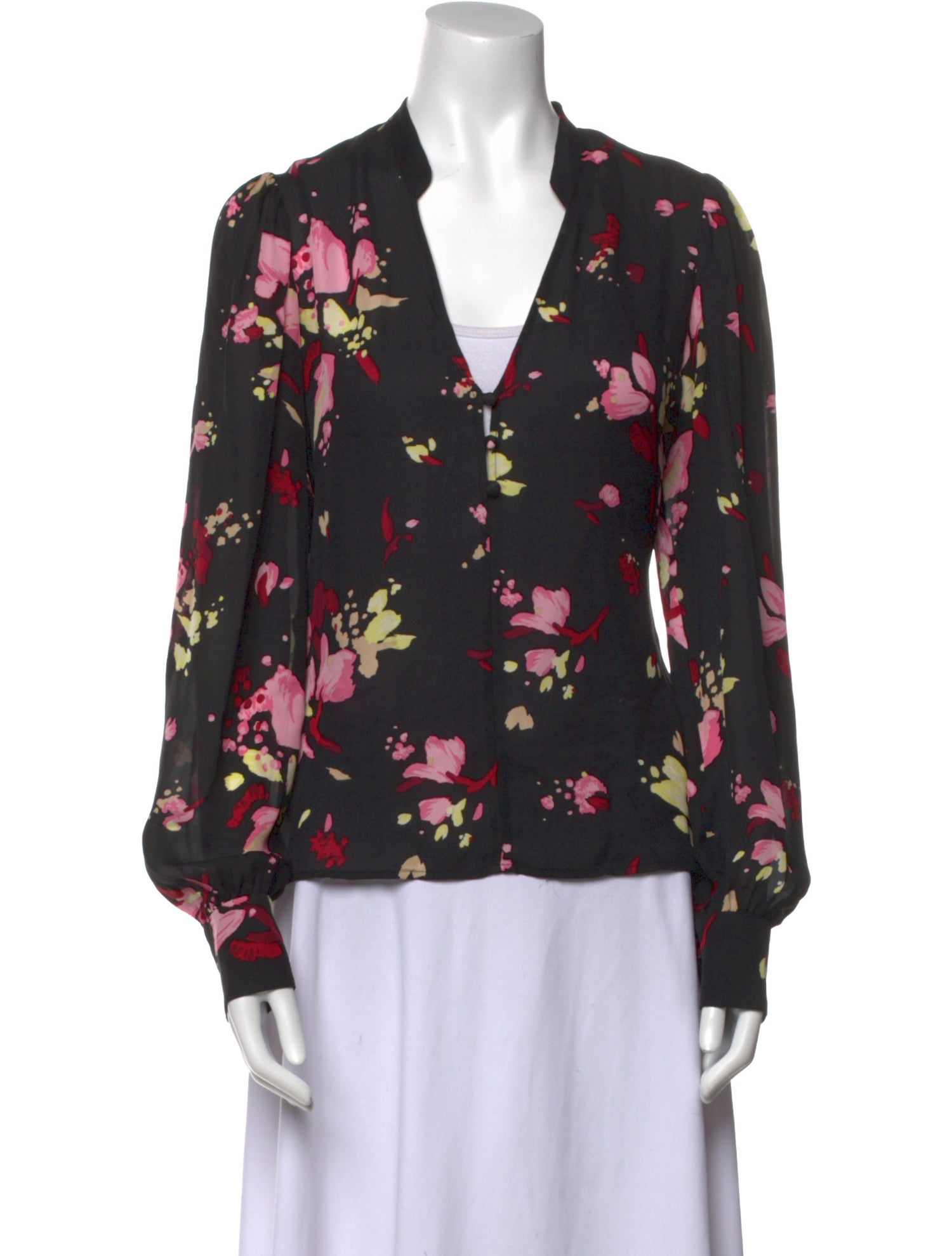 A.L.C. Silk Floral Print Blouse