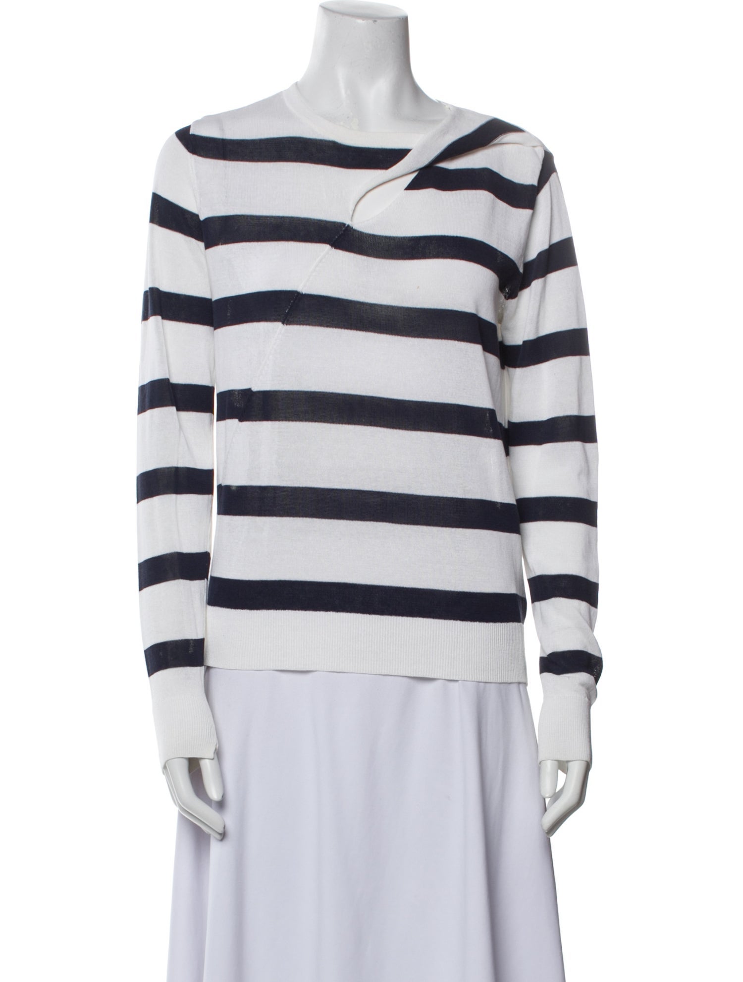 A.L.C. Striped Cowl Neck Sweatshirt