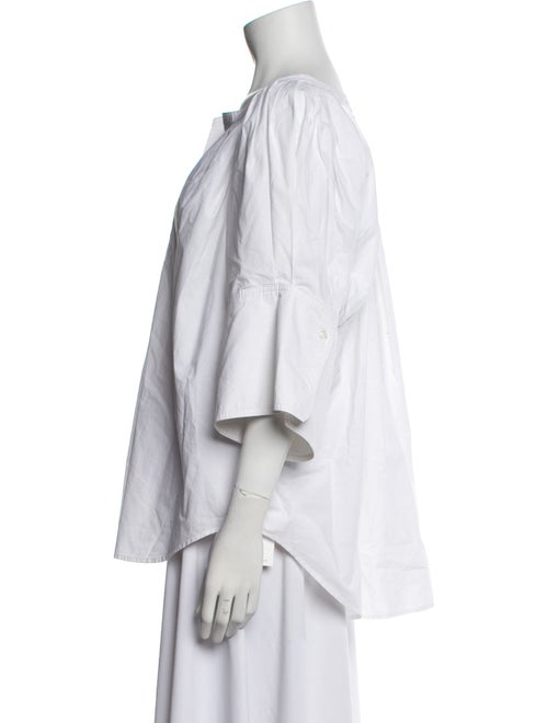 A.L.C. V-Neck Three-Quarter Sleeve Button-Up Top