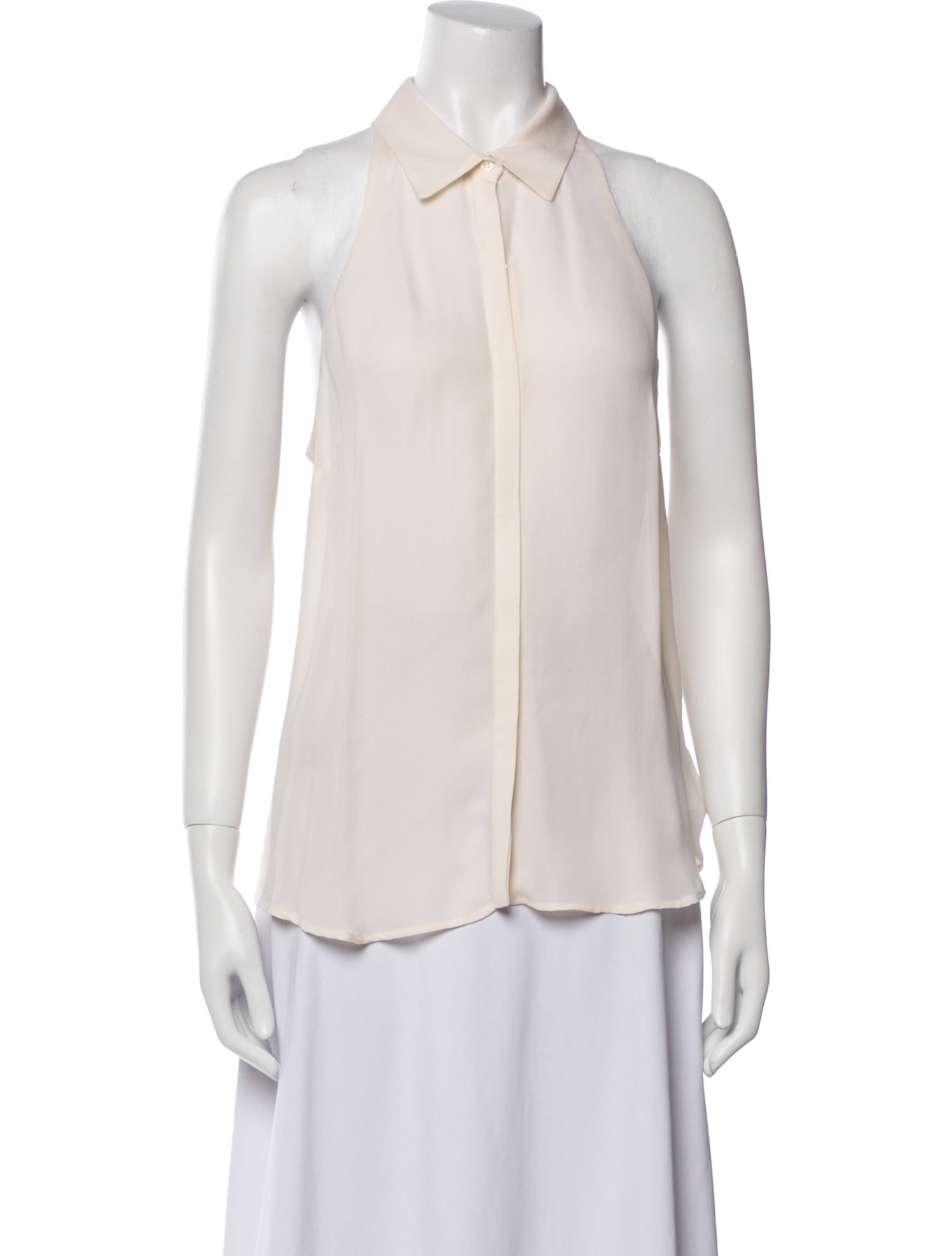 A.L.C. Silk Sleeveless Button-Up Top