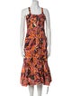 A.L.C. Printed Midi Length Dress