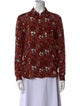 A.L.C. Silk Floral Print Button-Up Top