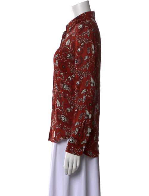 A.L.C. Silk Floral Print Button-Up Top