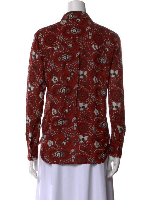 A.L.C. Silk Floral Print Button-Up Top