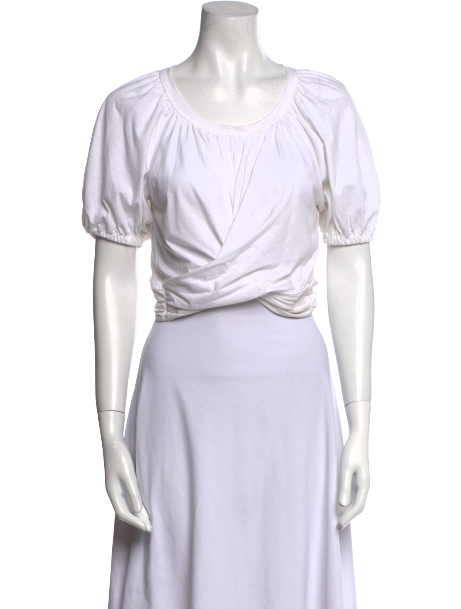 A.L.C. Scoop Neck Short Sleeve Crop Top