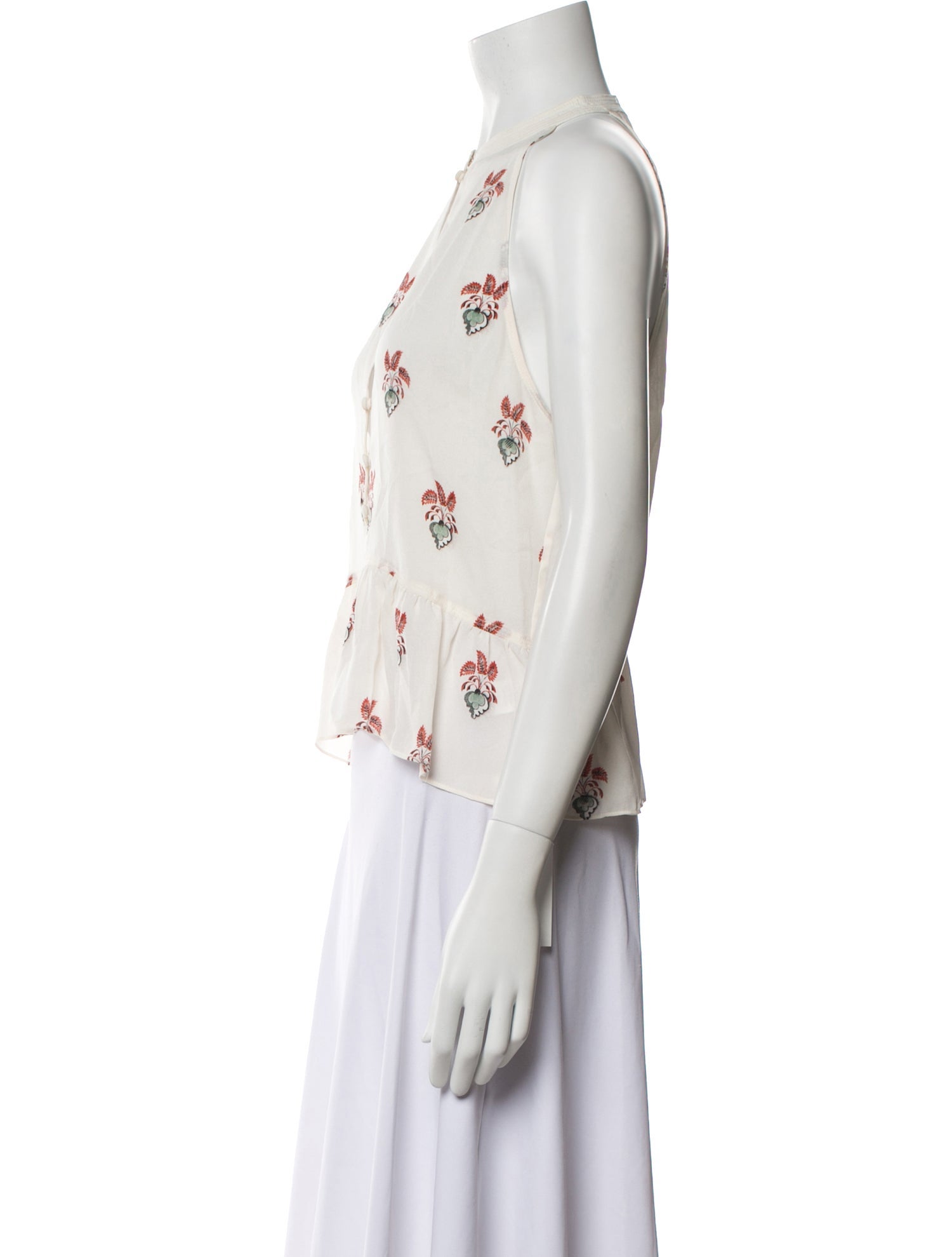 A.L.C. Silk Floral Print Crop Top