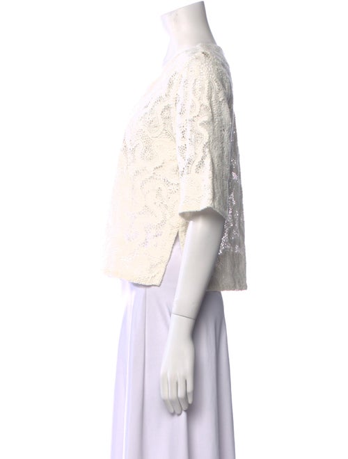 A.L.C. Lace Pattern V-Neck Crop Top