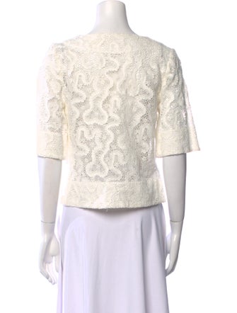 A.L.C. Lace Pattern V-Neck Crop Top