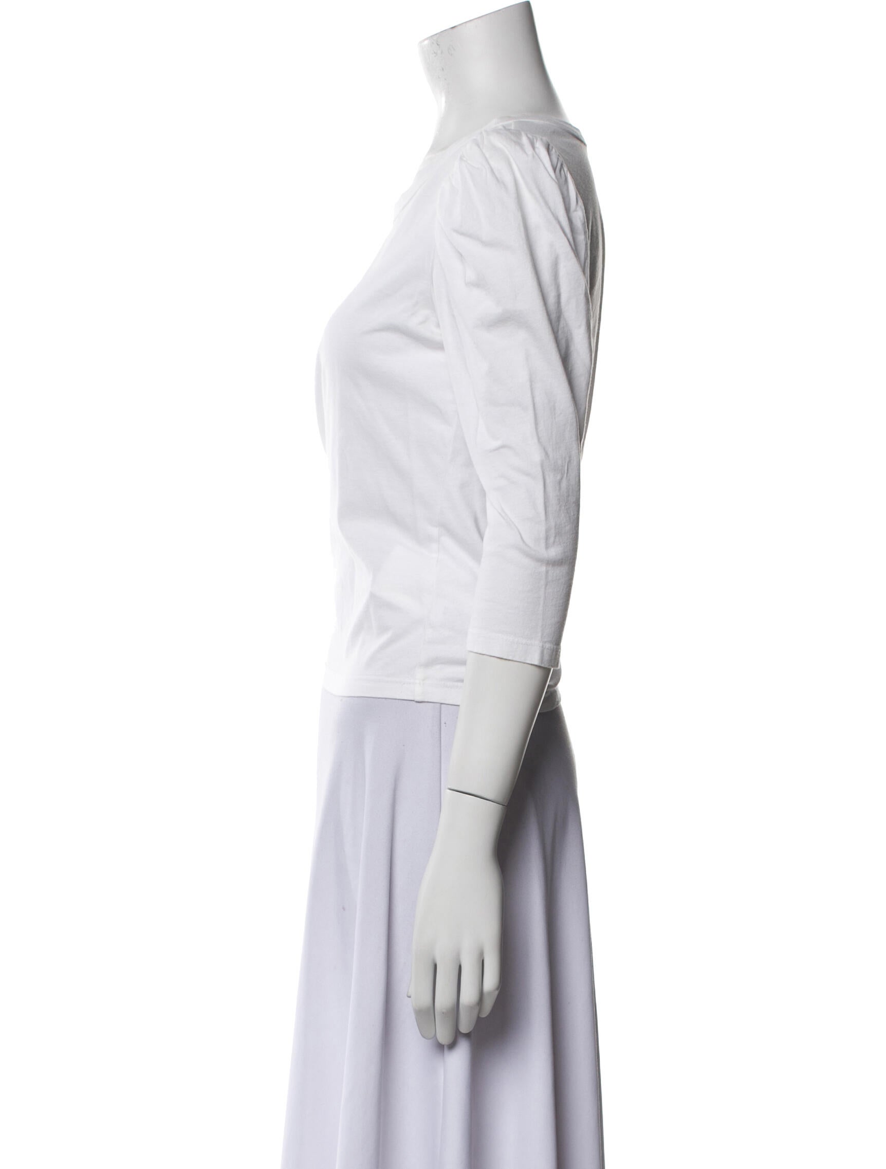 A.L.C. Scoop Neck Three-Quarter Sleeve Top