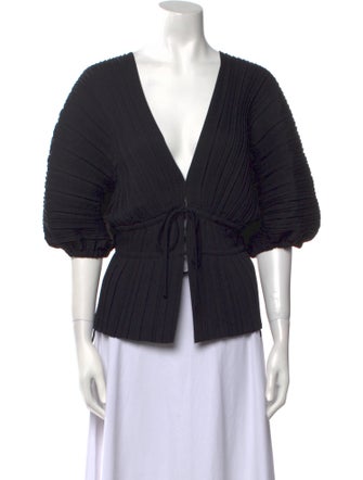 A.L.C. V-Neck Three-Quarter Sleeve Blouse