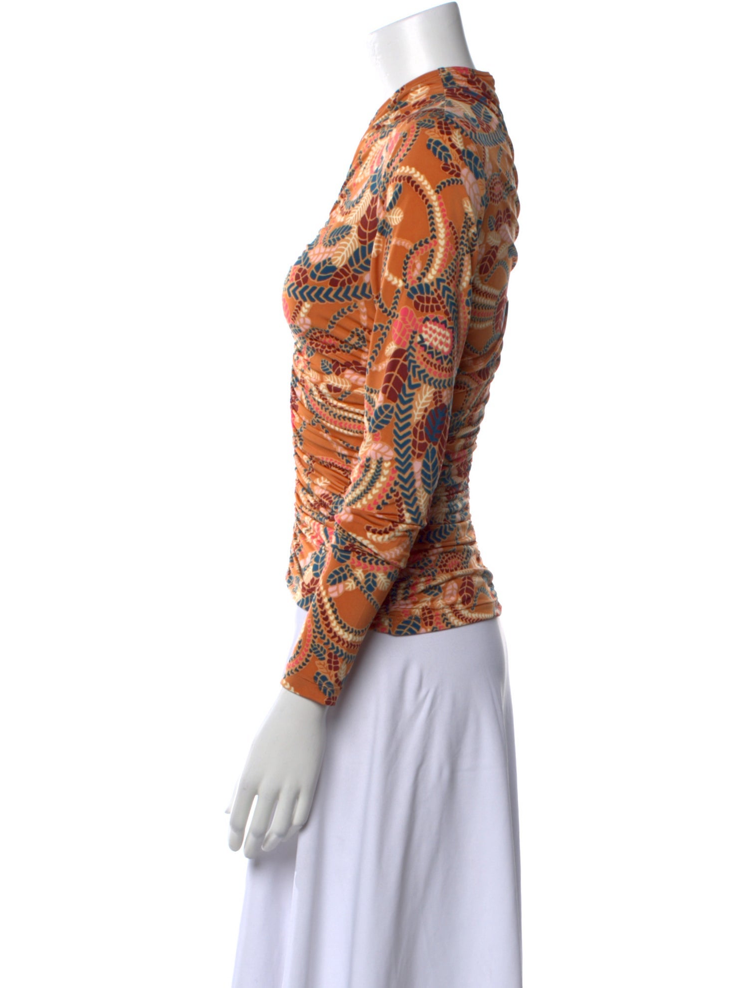 A.L.C. Printed Mock Neck Blouse