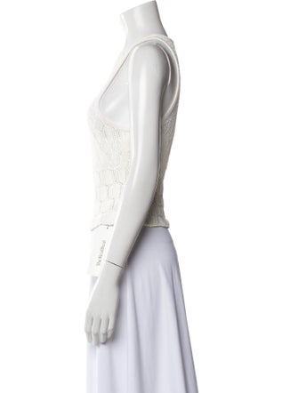 A.L.C. Lace Pattern Scoop Neck Crop Top