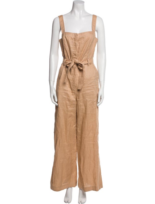 A.L.C. Linen Square Neckline Jumpsuit