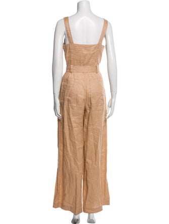 A.L.C. Linen Square Neckline Jumpsuit