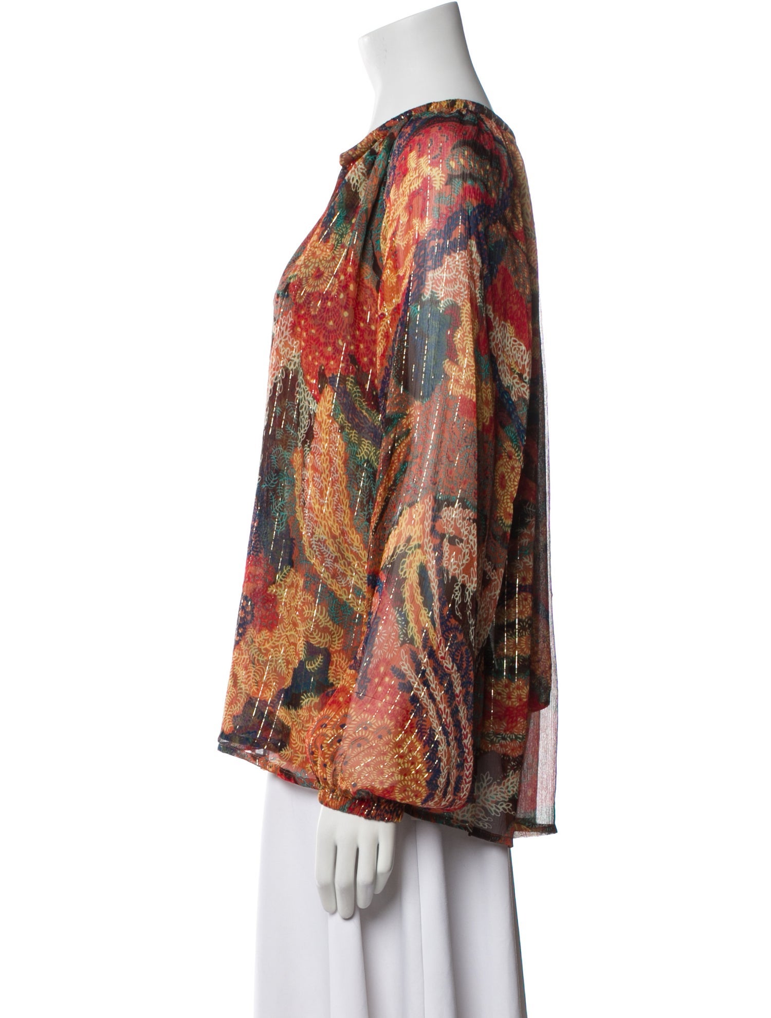 A.L.C. Silk Paisley Print Blouse