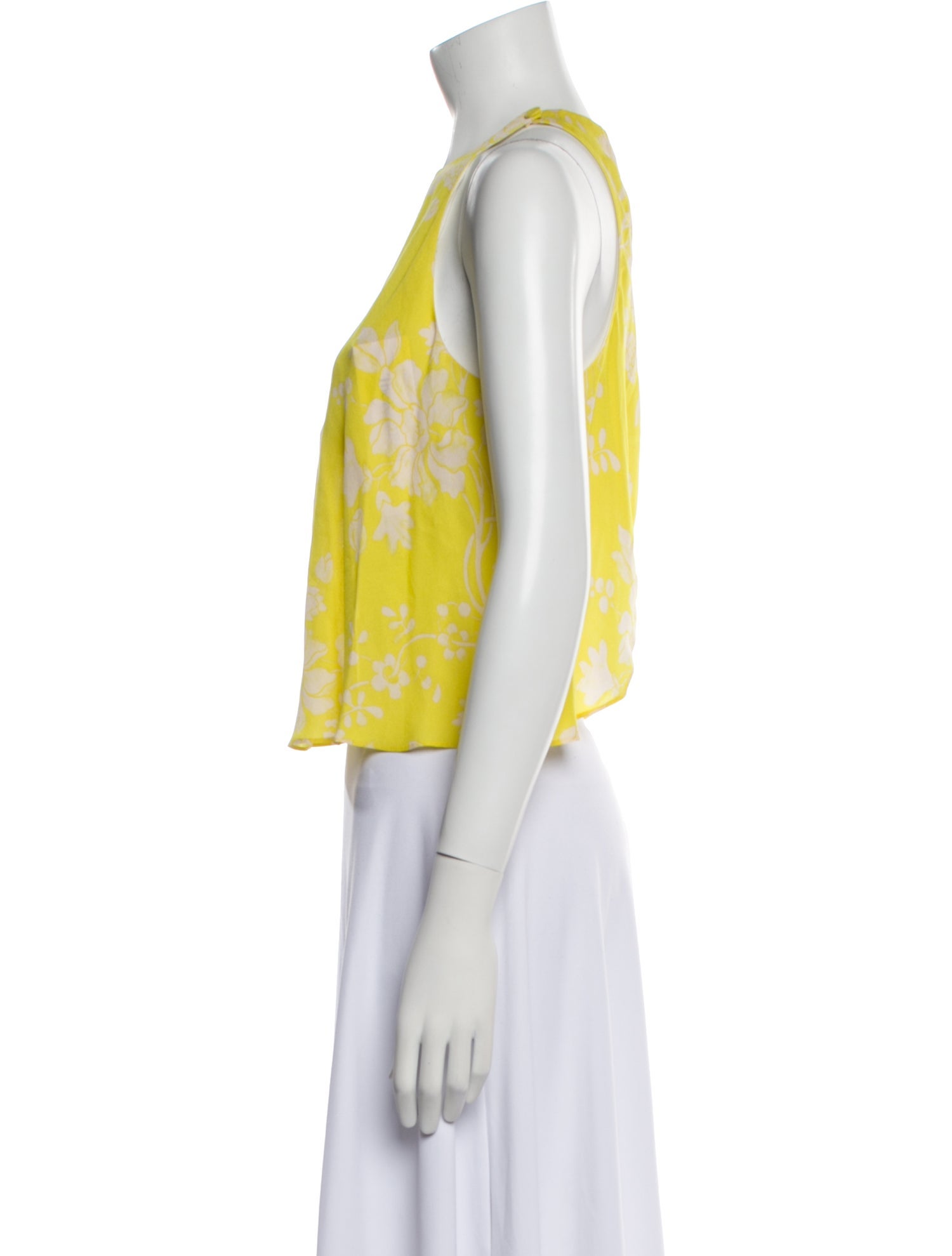 A.L.C. Silk Floral Print Crop Top