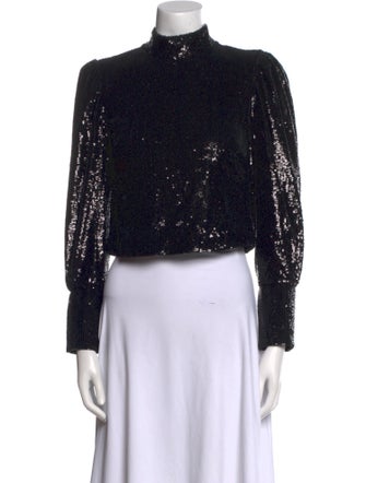 A.L.C. Mock Neck Long Sleeve Crop Top