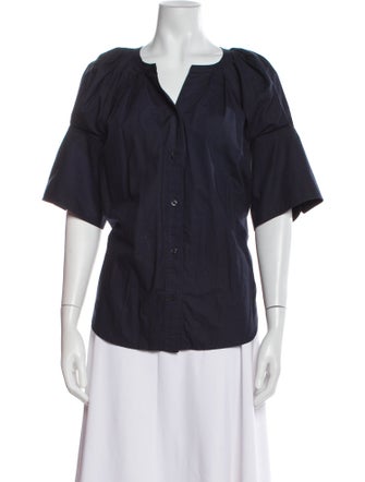 A.L.C. V-Neck Short Sleeve Blouse