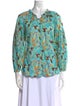 A.L.C. Printed V-Neck Blouse