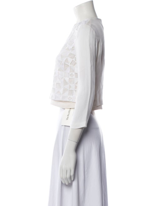 A.L.C. Lace Pattern Crew Neck Crop Top