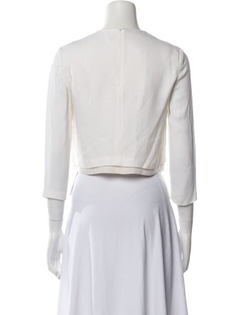 A.L.C. Lace Pattern Crew Neck Crop Top