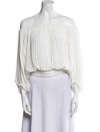 A.L.C. Off-The-Shoulder Three-Quarter Sleeve Crop Top