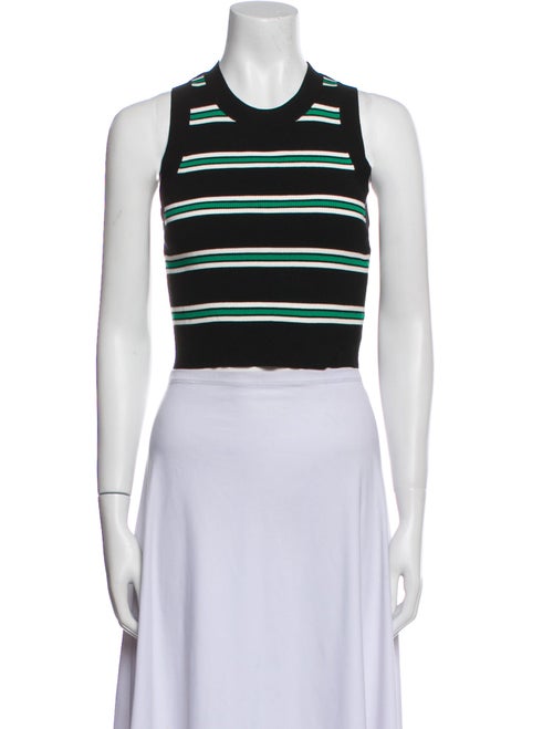 A.L.C. Striped Crew Neck Crop Top