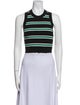 A.L.C. Striped Crew Neck Crop Top