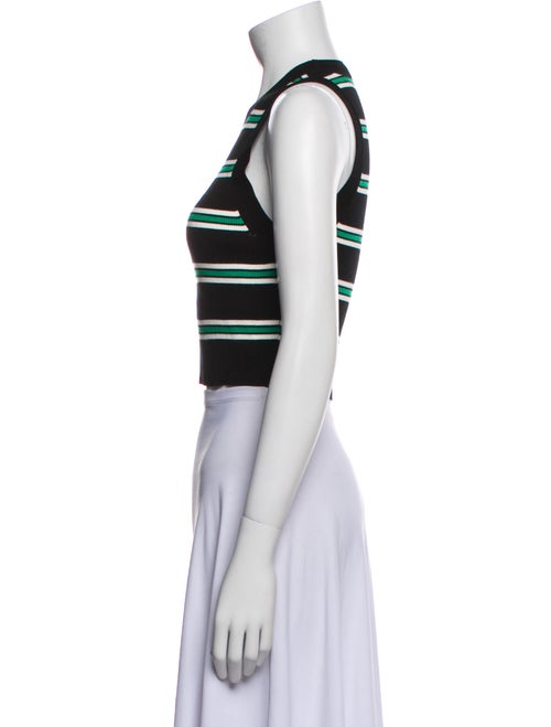 A.L.C. Striped Crew Neck Crop Top