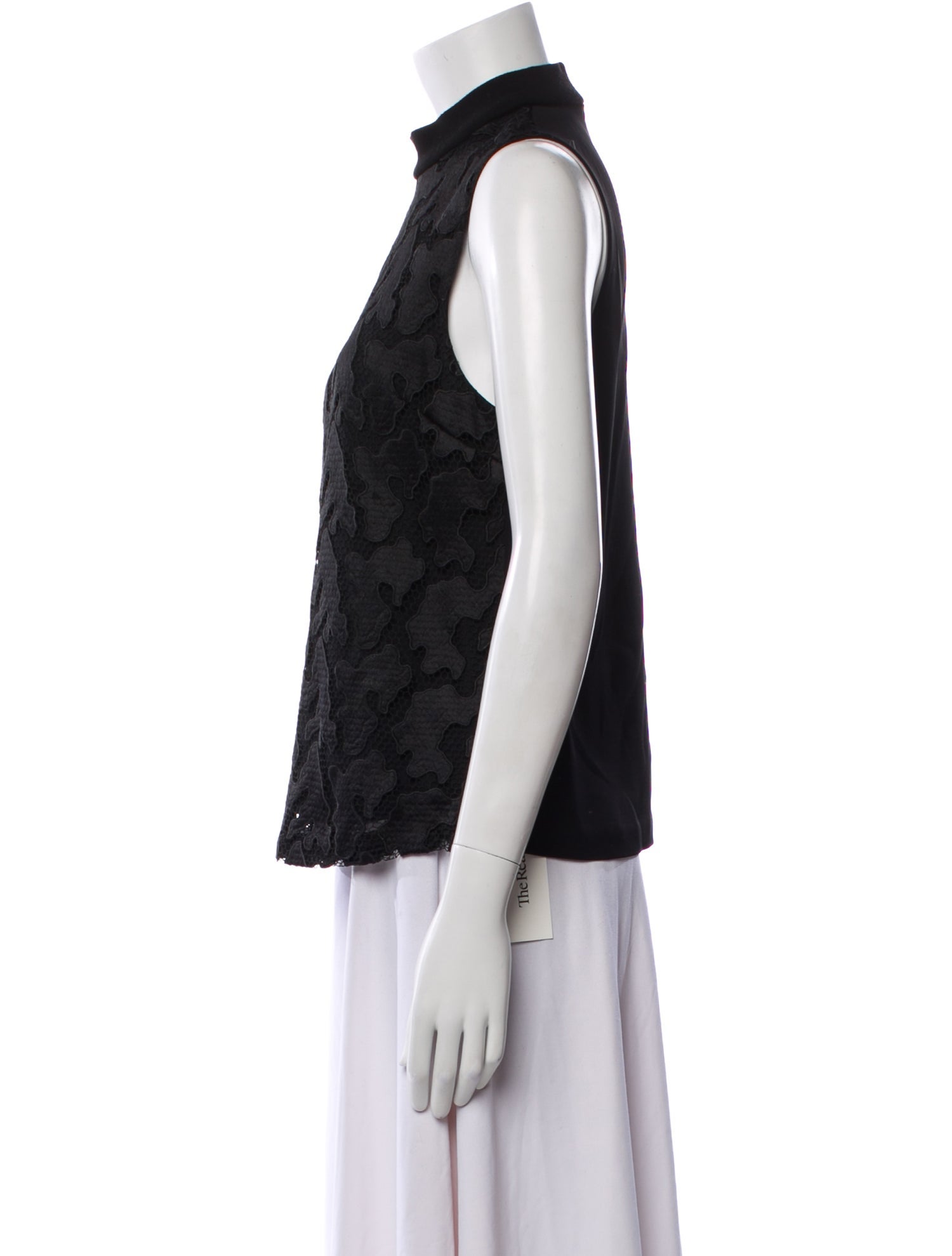 A.L.C. Lace Pattern Mock Neck Blouse