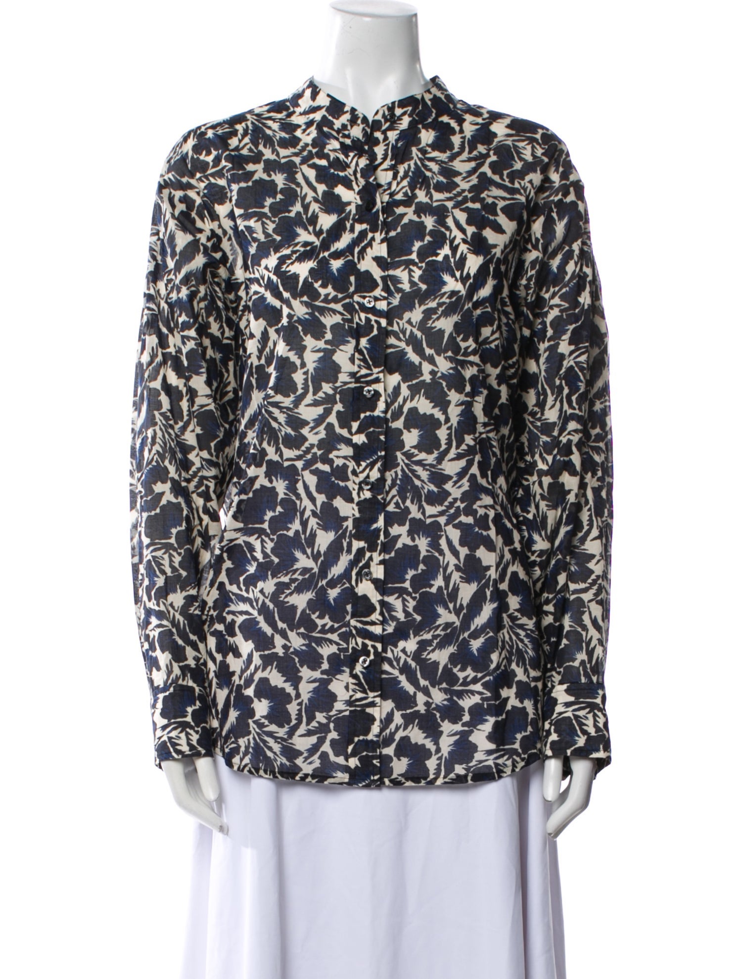 A.L.C. Floral Print Mock Neck Blouse