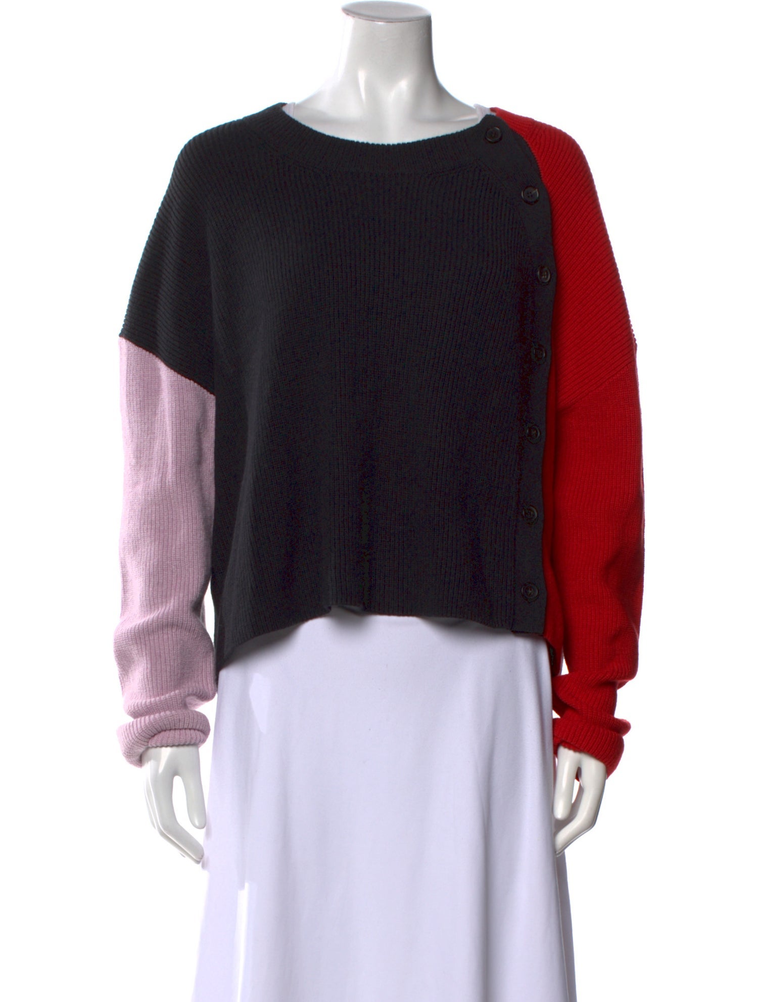 A.L.C. Colorblock Pattern Scoop Neck Sweater