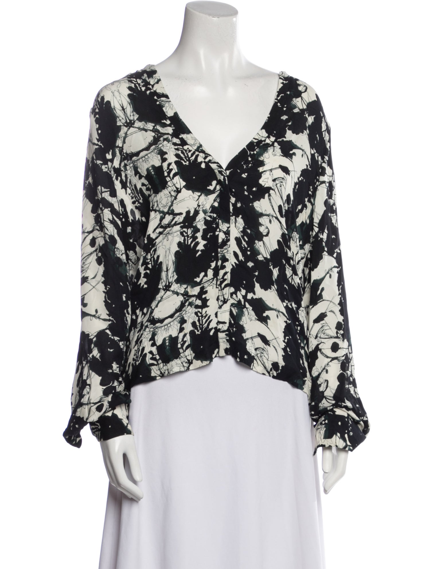 A.L.C. Silk Floral Print Blouse
