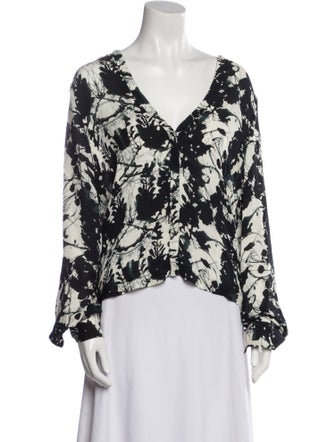 A.L.C. Silk Floral Print Blouse