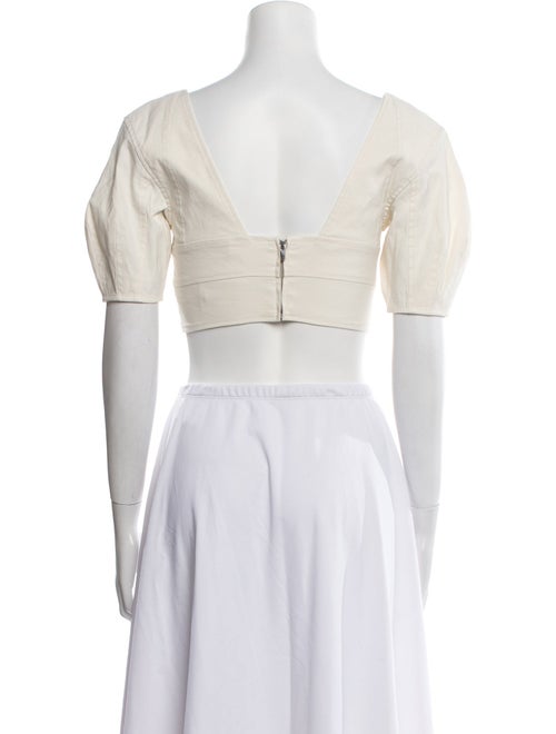 A.L.C. Linen Square Neckline Crop Top