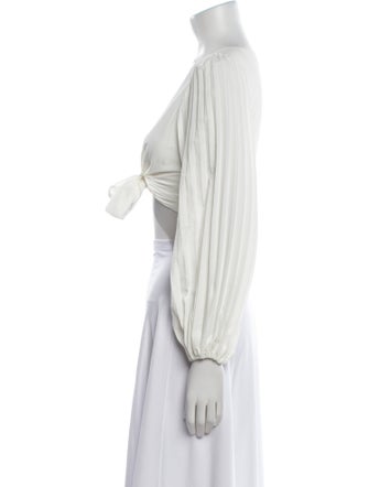 A.L.C. V-Neck Long Sleeve Crop Top