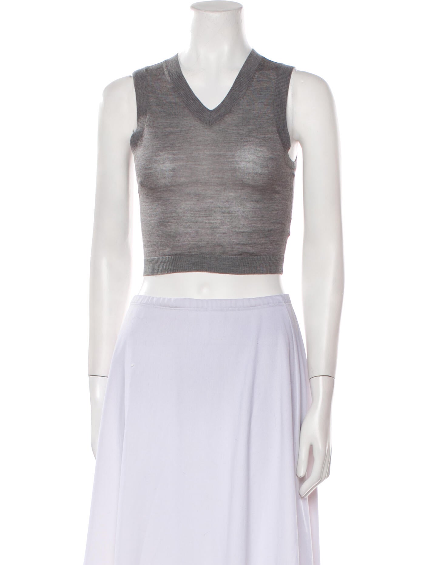 A.L.C. Merino Wool V-Neck Crop Top