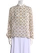 A.L.C. Printed Mock Neck Blouse
