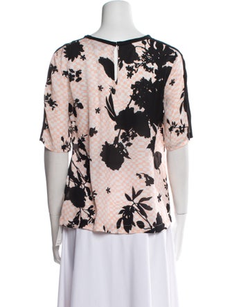 A.L.C. Silk Floral Print T-Shirt