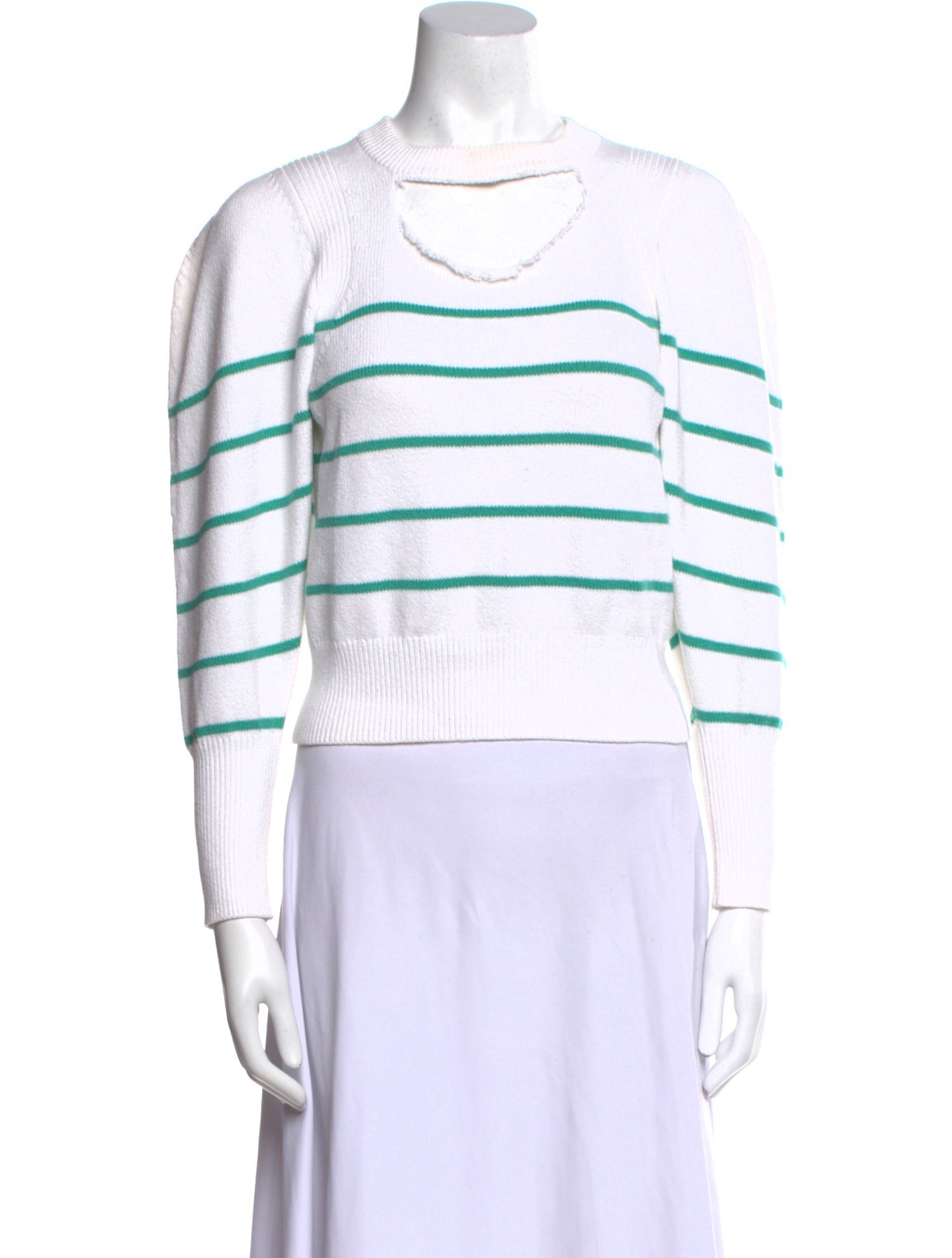 A.L.C. Striped Mock Neck Crop Top