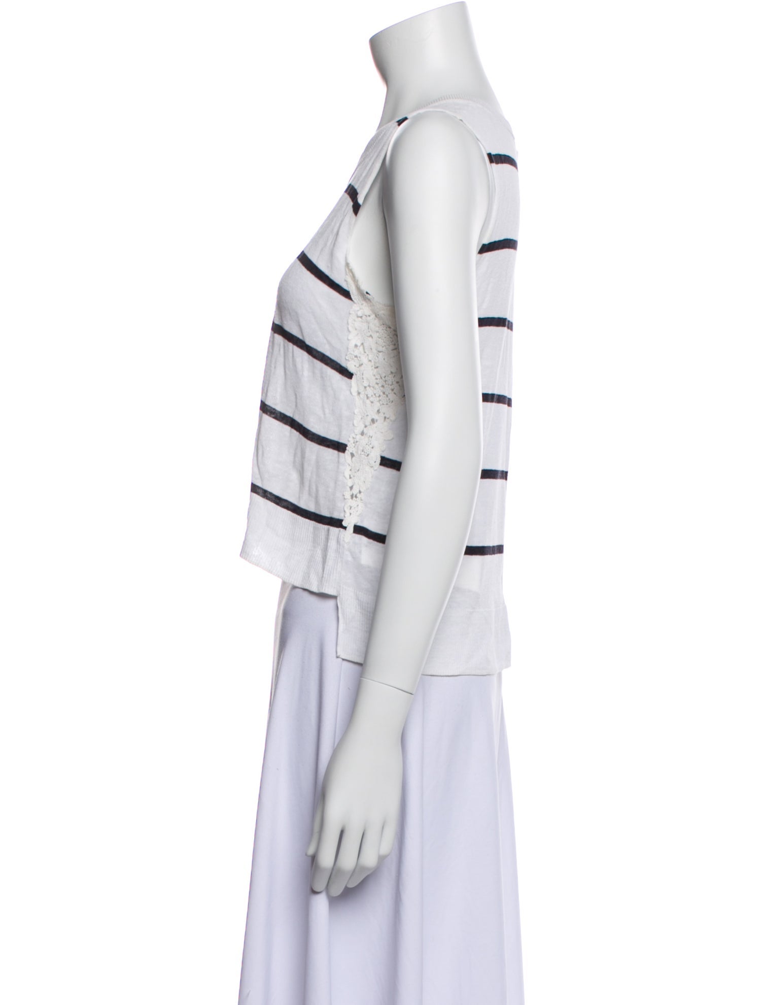 A.L.C. Linen Striped Crop Top