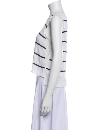 A.L.C. Linen Striped Crop Top