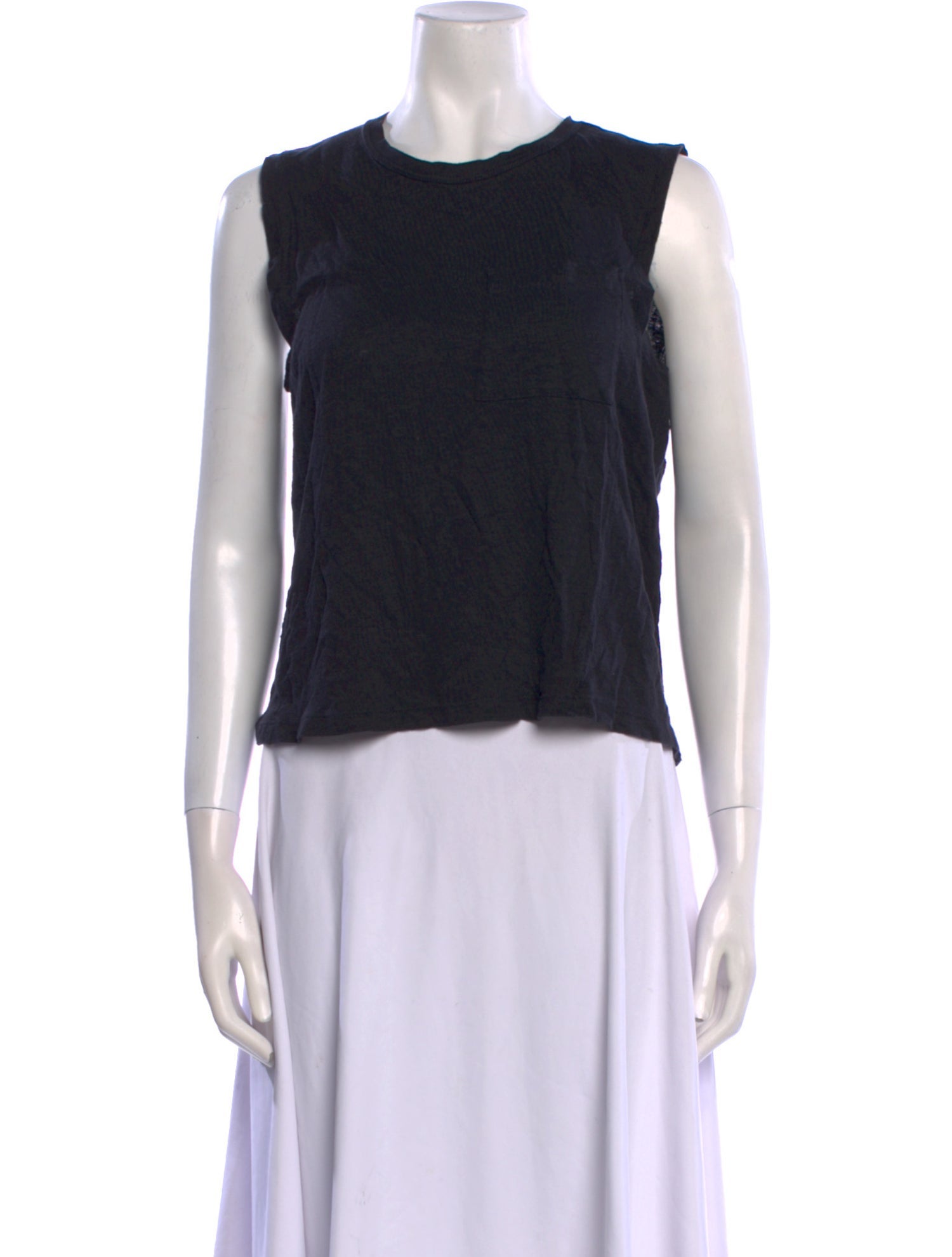 A.L.C. Linen Crew Neck Crop Top