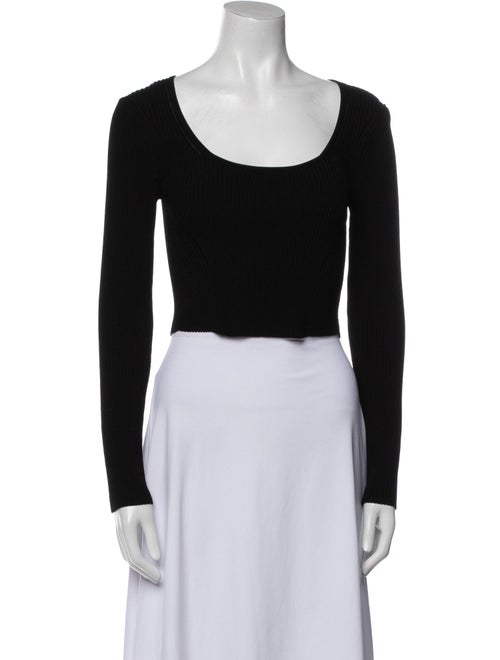 A.L.C. Scoop Neck Long Sleeve Crop Top