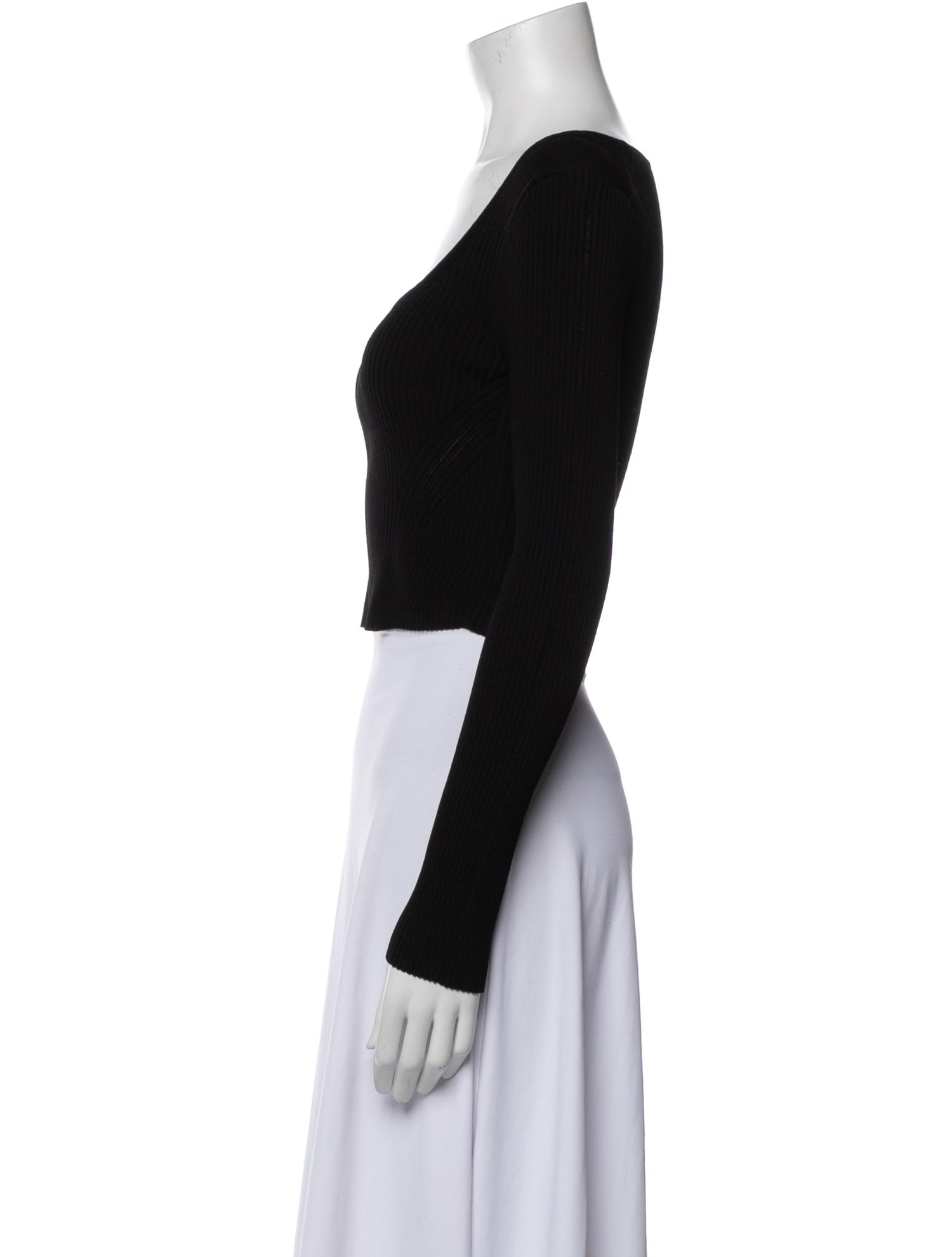 A.L.C. Scoop Neck Long Sleeve Crop Top