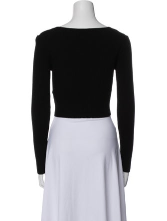 A.L.C. Scoop Neck Long Sleeve Crop Top