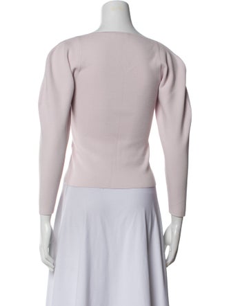 A.L.C. Square Neckline Three-Quarter Sleeve Crop Top