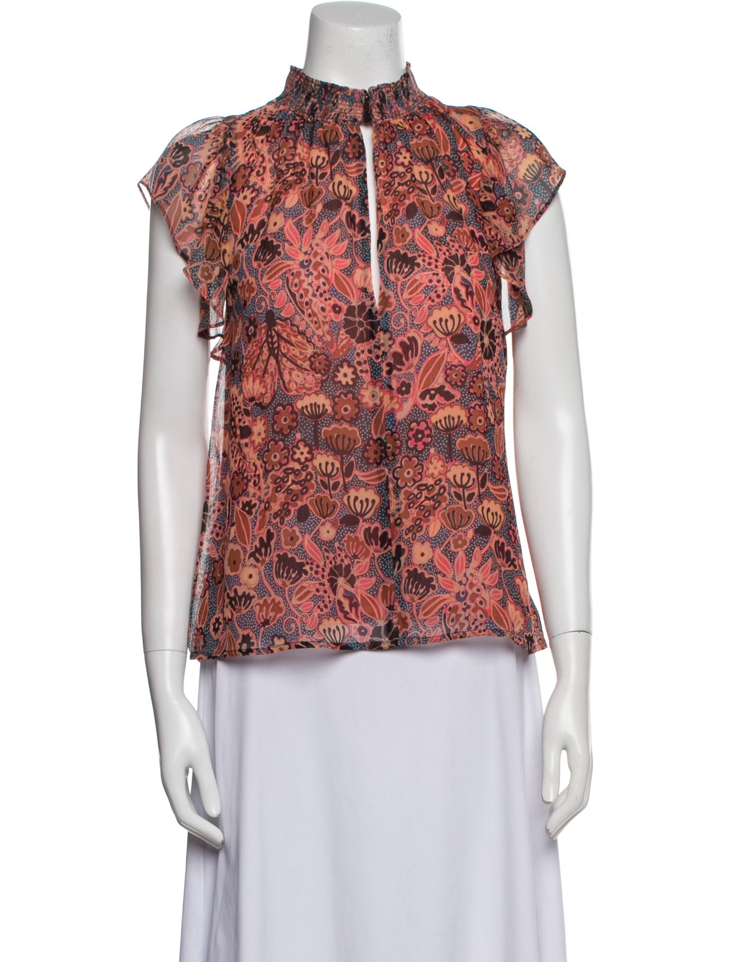 A.L.C. Silk Floral Print Blouse