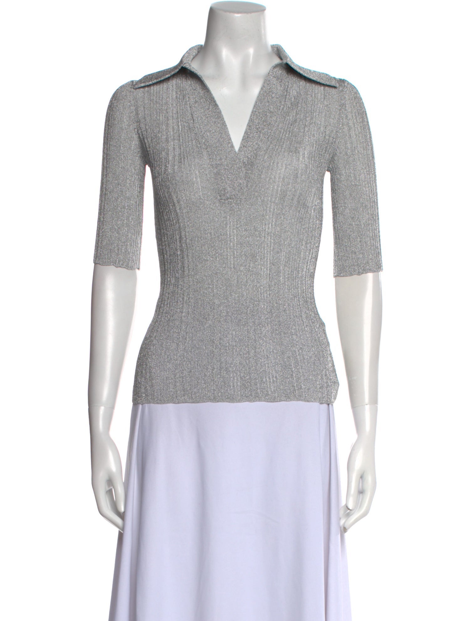 A.L.C. V-Neck Three-Quarter Sleeve Polo w/ Tags